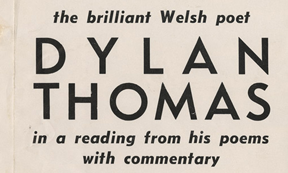 Dylan Thomas in America — A Centennial Exhibition